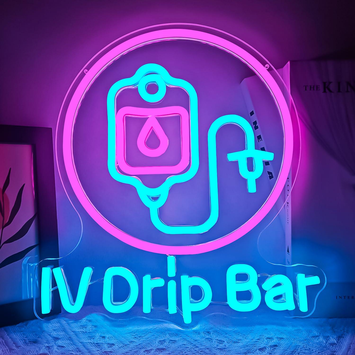 Medical Wellness & Spa Werona - Neonowy znak IV Drip Bar, lampka