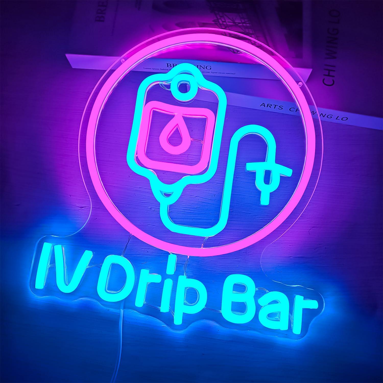 Neonowy znak IV Drip Bar, lamp – Medical Wellness & Spa Werona recenzja i cena